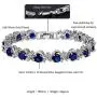 RIZILIA Blossom Tennis Bracelet & Round Cut CZ [6 Colors Available] in White Gold Plated, 7''