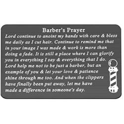 Gzrlyf Barbers Prayer Wallet Card Metal Wallet Insert Inspirational Gifts for Hairdresser Hairstylist