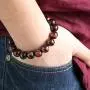Jewever Original Natural Blue Tigereye Gemstone 12mm Smooth Round Beads Stretch Unisex