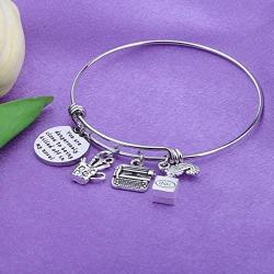 AKTAP Creative Writer Bracelet Novelist Gift Author Gifts You are Dangerously Close to Being Killed Off in My Novel Funny Gifts for Book Lover Bookworm