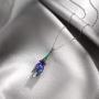 Santuzza Tulip Pendants 925 Sterling Silver Flower Handmade Enamel Jewelry for Women (Purple, Red)
