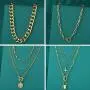 4PCS Gold Layered Chain Necklace set for Women Girls Boho Pendant with Lock Coin Chunky Link Chain Jewelry for Christmas Gift 4PCS Gold Layered Chain Necklace set for Women Girls Boho Pendant with Lock Coin Chunky Link Chain Jewelry for Christmas Gift