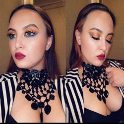 NABROJ Black Statement Necklace for Women Gothic Costume Novelty Fashion Drag Queen Jewelry with Gift Box 1 Pc
