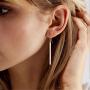 ANDPAI 2 Pairs Handmade Chic Minimalist Vertical Long Bar Dangle Earrings Gold Silver Plated Drop Line Geometric jewelry for Women Girls