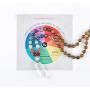 Modern ŌM 108 Premium 8mm Mala Meditation Beads | Unisex Rainbow Mala Necklace Quartz Pendant, Green Sandalwood, Genuine Gemstones Yoga Jewelry