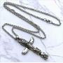 Native American Alaskan Indian Tribal Jewelry Totem Pole Tiki Maori Hawaiian Polynesian African protection amulet Pewter Mens Pendant Necklace Travel Wealth Money Lucky Charm w Stainless Steel Chain