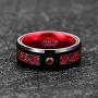 TUNGSTORY 8mm Tungsten Carbide Wedding Ring with Silver Celtic Dragon and Red Carbon Fiber Inlay Beveled Edge Comfort Fit Size 6-16