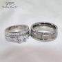 wedding ring set His Hers Couples Matching Rings Womens 10k White Gold Filled Heart CZ Wedding Engagement Ring Bridal Sets & Mens Tungsten Carbide Wedding Band
