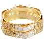 Efulgenz Indian Style Bollywood Traditional Gold Plated Faux Pearl Wedding Bracelet Bangle Set Jewelry