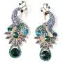 Shop LC Delivering Joy Blue Green Glass Earrings Necklace Peacock Fashion Prom Jewelry Sets for Women Size 20''