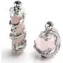 Jovivi 2pc Dragon Wrapped Round Ball Cylinder Gemstone Healing Crystal Pendant Necklaces Set