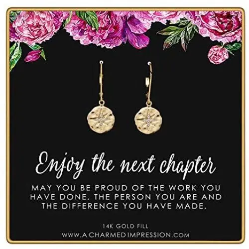 Retirement Gift for Women • Enjoy the Next Chapter • Diamond Starburst Earrings • Congratulations • Youll be Missed • Be Proud of the Difference You Have Made Retirement Gift for Women • Enjoy the Next Chapter • Diamond Starburst Earrings • Congratulations • Youll be Missed • Be Proud of the Difference You Have Made
