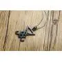 MEALGUET Stainless Steel Goth Gothic Witch Seal of Lucifer Sigil of Lucifer Satan Satanic Symbol Pendant Necklace,24'' Chain