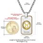 ChainsHouse 12 Constellation Horoscope Necklace, Stainless Steel Astrology Jewelry Zodiac Dog Tag Pendant Lucky Layered Charms for Men Women, Custom Text Engravable