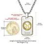 ChainsHouse 12 Constellation Horoscope Necklace, Stainless Steel Astrology Jewelry Zodiac Dog Tag Pendant Lucky Layered Charms for Men Women, Custom Text Engravable
