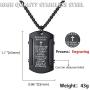 Molike Stainless Steel Mens Cross and Bible Verse Prayer Dog Tag Pendant Necklace, Christian Jewelry