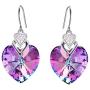 Scarlvambo Womens Elegant Love Heart Prom Dangle Earrings Cubic Zirconia Vitrial Light Purple Crystals