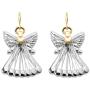 Silver Gold Two Tone Angel Dangle Earrings For Women Girls Christmas Gifts Alloy RareLove