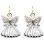 Silver Gold Two Tone Angel Dangle Earrings For Women Girls Christmas Gifts Alloy RareLove