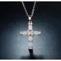 Barzel Rose Gold & White Gold Plated Created Opal Cross Chain with Pendant Barzel Rose Gold & White Gold Plated Created Opal Cross Chain with Pendant