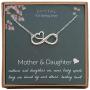 EFYTAL Mom Gifts, 925 Sterling Silver Infinity with Heart Necklace for Mother & Daughter, Mom Necklaces for Women, Best Birthday Gift Ideas, Pendant Mothers Day Jewelry For Her, Mothers Day