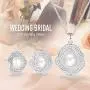 CDE Freshwater Pearl Jewelry Set for Wedding Anniversary 925 Sterling Silver Rose-Shaped Pearl Necklace and Earring with Cubic Zirconia Valentines Day Jewelry Gift Birthday Gift for Mom Women Wife Girls Her