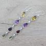 NOVICA Multi-Gem Citrine .925 Sterling Silver Dangle Earrings Dazzling Drops