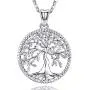Aniu Silver Necklace for Women Girls, Family Tree of Life Sterling Silver Pendant with Fine Jewelry Gift Box, 18 Inches Chain for Wife Mom Grandma Girlfriend Aniu Silver Necklace for Women Girls, Family Tree of Life Sterling Silver Pendant with Fine Jewelry Gift Box, 18 Inches Chain for Wife Mom Grandma Girlfriend