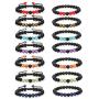 CASSIECA 14 Pcs Lava Rock Chakra Stone Essential Oil Diffuser Bracelets Adjustable Yoga Bead Bracelet Set for Women Men Braided Rope Natural Meditation Colorful Tiger Eye Amethyst Turquoise Amber