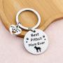 FUSTMW Dog Owner Gifts Best Dachshund Mom Ever Keychain Dog Lover Gifts Paw Print Jewelry Pet Owner Rescue Gift