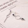 SIMPLOVE 925 Sterling Silver Triangle Vertical Bar Dangle Earrings for Women Asymmetrical Girl’s Gift Jewelry