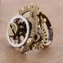 Steampunk Clock Open Rings Punk Goth Steam Gears Adjustable Rings for Men Women Cool Halloween Jewelry Gifts