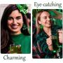 St. Patricks Day Faux Leather Earrings Shamrock Clover Teardrop Dangle Earrings Irish Green Leather Earrings for Women 25 Pairs