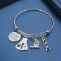 ENSIANTH Biology Chemistry Bracelet Gift for Science Graduation Microscope Charms Bangle