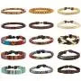 LOYALLOOK 15pcs Men Women Linen Hemp Cords Wood Beads Ethnic Tribal Bracelets Leather Wristbands LOYALLOOK 15pcs Men Women Linen Hemp Cords Wood Beads Ethnic Tribal Bracelets Leather Wristbands