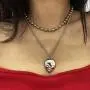 Masiter Punk Layered Alien Necklace Silver Ball Beaded Pendant Choker Chain Cosplay Party Prom Costume Jewelry for Women and Girls Masiter Punk Layered Alien Necklace Silver Ball Beaded Pendant Choker Chain Cosplay Party Prom Costume Jewelry for Women and Girls