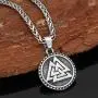 GuoShuang Nordic Viking Valknut Amulet Stainless steel Pendant Necklace for man and women -With Valknut Rune Gift Bag GuoShuang Nordic Viking Valknut Amulet Stainless steel Pendant Necklace for man and women -With Valknut Rune Gift Bag