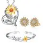 Sunflower Jewelry Set Sunflower Earrings Bracelet Necklace Sunflower Jewelry Set Sunflower Earrings Bracelet Necklace