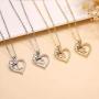 Ursteel Horse Gifts for Women Girls, Dainty Horse Initial Necklace 14k Gold Silver Plated Cubic Zirconia Forever Love Heart Necklaces Personalized Gifts Horse Jewelry for Girls Women