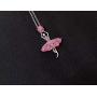 DMOMSA Cute Pink Ballet Girl Pendant Necklace Jewelry Gift, Woman Gift Suitable for Birthday Party Anniversary Valentines Day