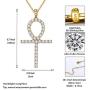 Egyptian Ankh Earrings Cubic Zirconia Iced Out Ankh Cross Earrings for Mens Women 925 Sterling Silver/Black Metal/18K Gold Plated Key of Life Dangle Drop Earrings Amulet Symbol Religious Jewelry