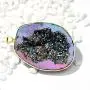 CXD-GEM Natural Agate Titanium Coated Crystal Geode Drusy Gemstone Pendant for Women Hand-Wrapped Pendant for Jewelry CXD-GEM Natural Agate Titanium Coated Crystal Geode Drusy Gemstone Pendant for Women Hand-Wrapped Pendant for Jewelry