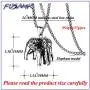 Fusamk Punk Titanium Steel Animal Elephant Pendant Necklace,24'' Box Chain Fusamk Punk Titanium Steel Animal Elephant Pendant Necklace,24'' Box Chain