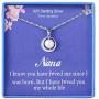 Nana Gifts Grandmother Necklace 925 Sterling Silver Single Pearl Pendant Moon Crystal CZ Cubic Zirconia Crystal Jewelry Grandma Nanna Birthday Mothers day Gift