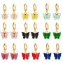 9 Pairs Of Butterfly Earrings, Acrylic Colored Earrings Women And Girls Fashion Jewelry Gift