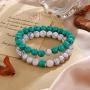 LIU JUN 2pcs Beads Bracelets for Women Man,Couple Bracelets Friendship Charm for Teen Girls Beaded Sister Jewelry Gifts