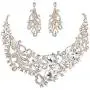 EVER FAITH Rhinestone Crystal Octopus Necklace Earrings Set
