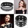 Hicarer 6 Pieces Punk Studded Bracelet Rivets Bracelet Leather Rivets Bracelet Cuff