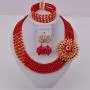 aczuv 5 Rows Nigerian Beads Jewelry Set African Beads Necklace Wedding Party Jewelry Sets
