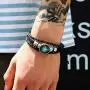 Retro 2pcs Sagittarius Zodiac Bracelet for men 12 Constellation Beaded Hand Woven Leather Bracelets Braided Punk Chain Cuff (Sagittarius)…